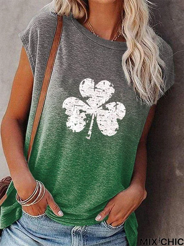 Shamrock Casual Crew Neck Short Sleeve T-Shirt