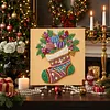 Christmas Stockings Framed Pearl Painting Kit 25x25cm for Adults