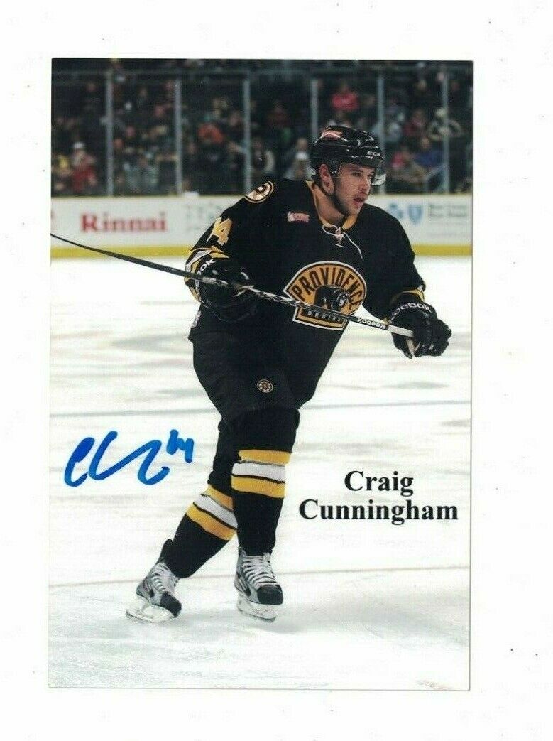 Craig Cunningham Providence Bruins Signed 4x6 Hockey Photo Poster painting W/Our COA A