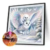 Chouette &agrave; t&ecirc;te blanche - perceuse ronde peinture diamant - 30*30cm