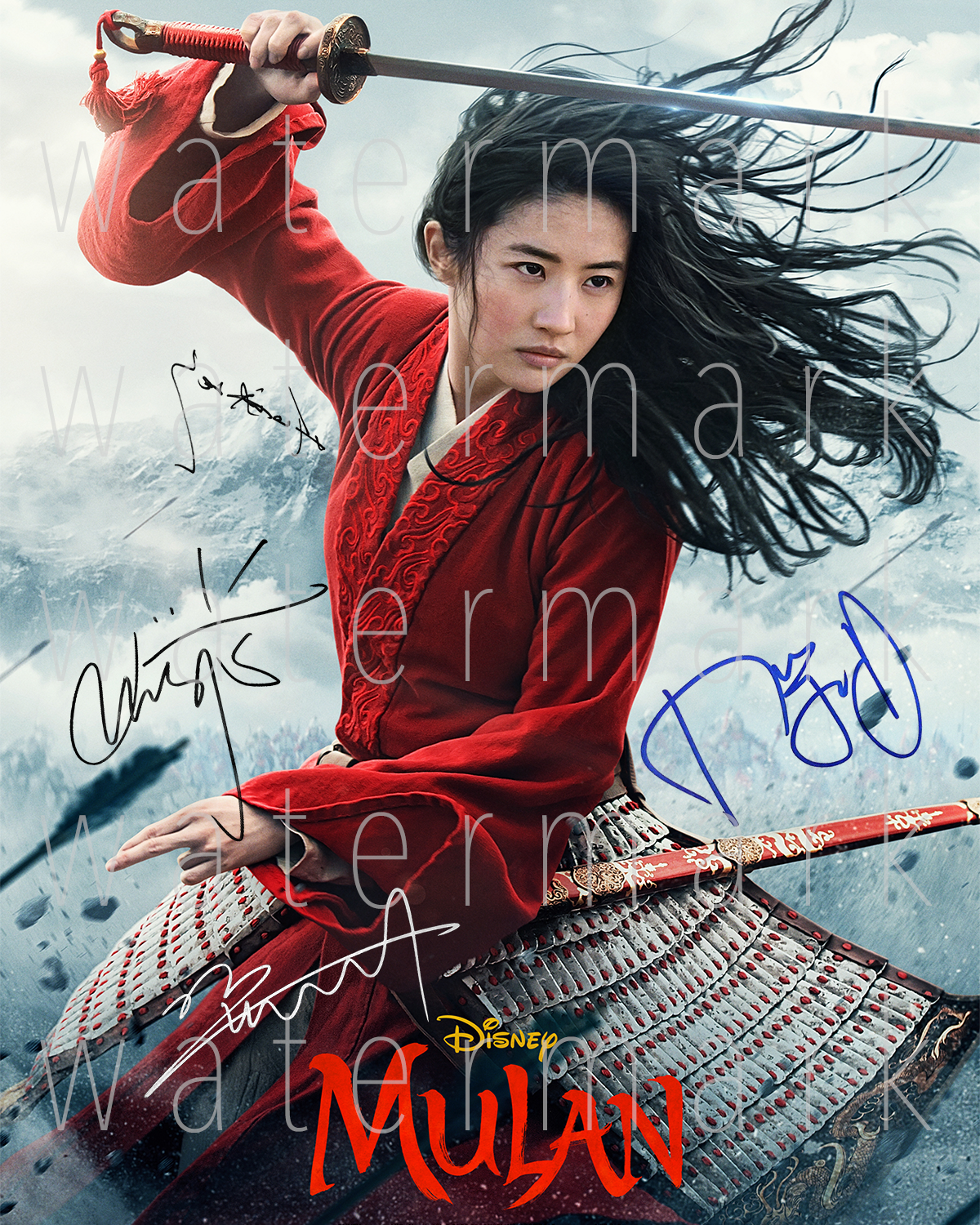 Mulan signed picture Crystal Liu Yifei Jet Li 8X10 Photo Poster painting poster autograph RP