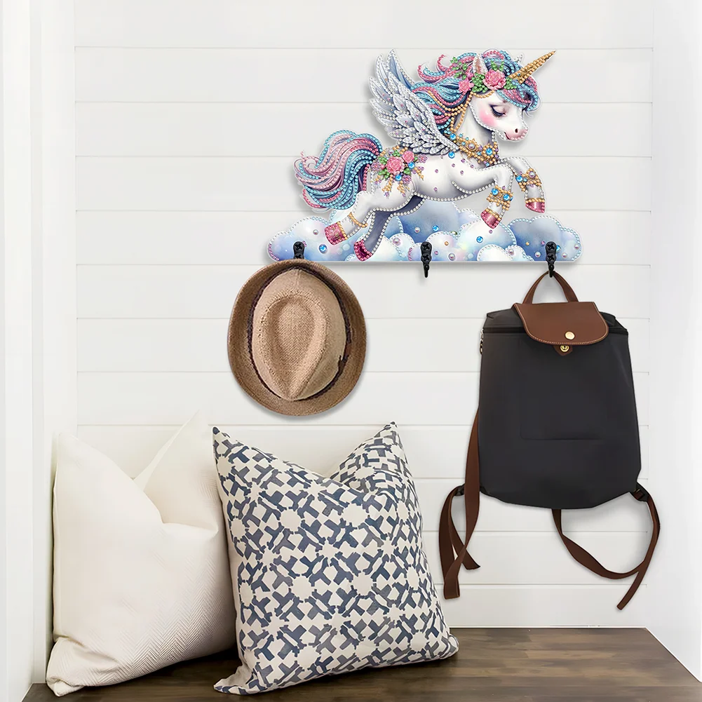 5D DIY Unicorn Diamond Art Hooks Rhinestone Painting Coat Hook