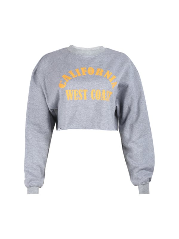 West Coast Grey Crop Sweatshirt