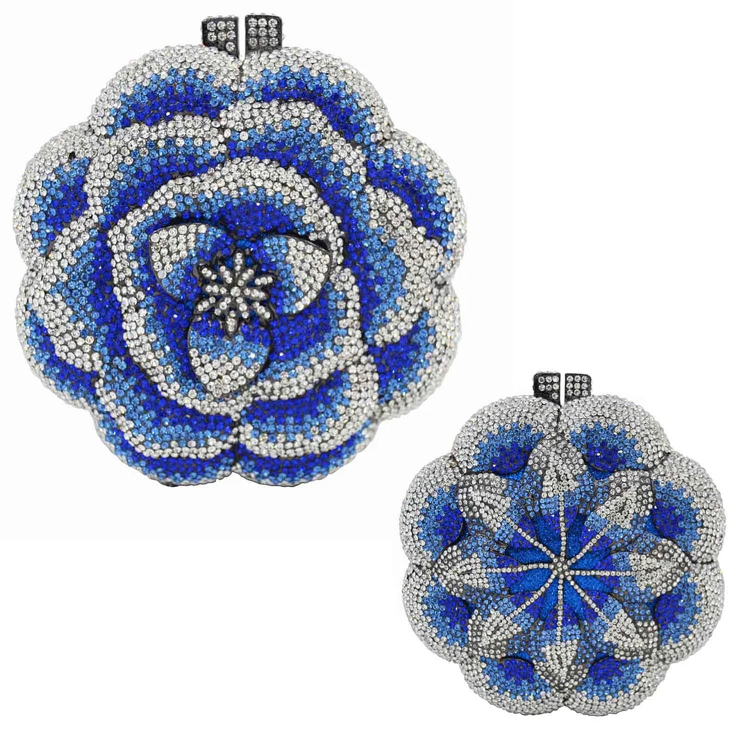 Newest Clutch Bag Pink Crystal Women Wedding Flower Party Purse Bride Chain Clutch Bag Prom Night Evening Bag SC603