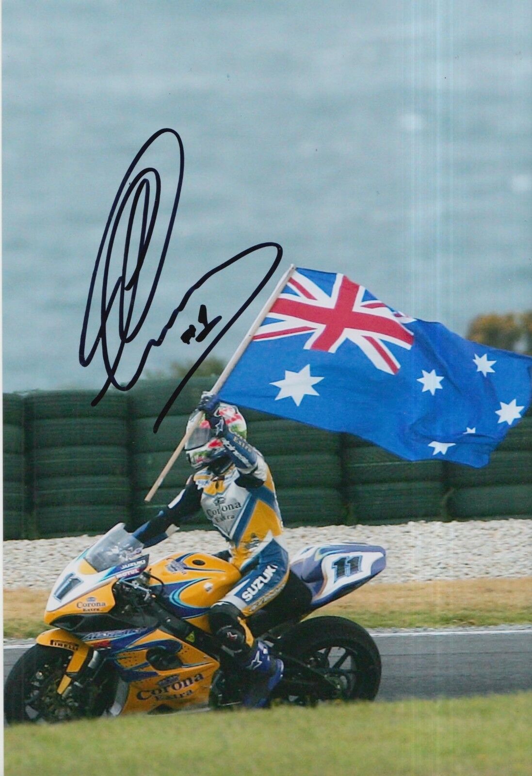 Troy Corser Hand Signed Suzuki 12x8 Photo Poster painting.