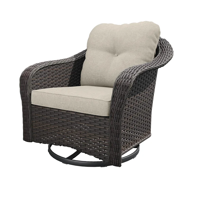 Joyside Outdoor Wicker Swivel Rocking Chairs 