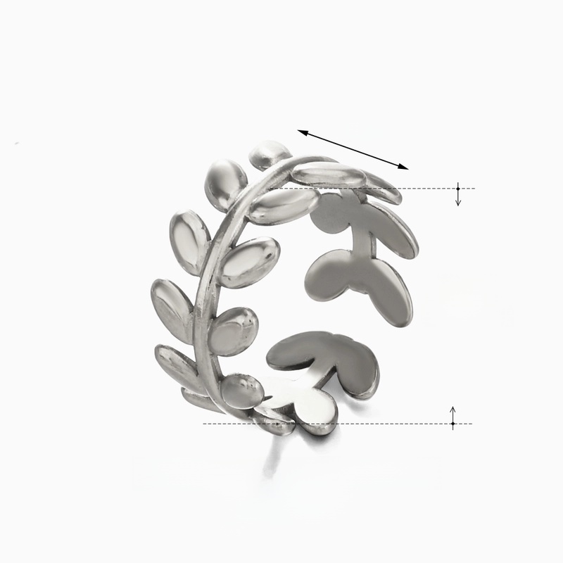 Minimalist Leaves 304 Stainless Steel 18K Gold Plated Open Rings