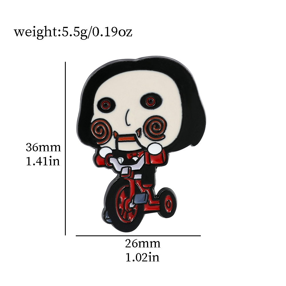 Halloween Pin Cartoon Personalized Creative Dark Weird Skull Screaming Chainsaw Clown Metal Badge | 168DEAL
