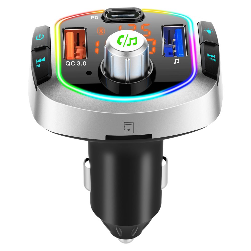 

BC63 FM Transmitter Bluetooth 5.0 Handsfree Car Kit MP3 Player USB Charger, 501 Original