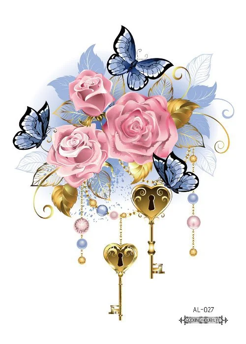 38 Kinds Adult Chest Back Tattoo Rose Flowers Mandala Totem Waterproof Temporary Body Art Sticker Disposable tatouage temporaire