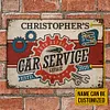 Nom personnalis&eacute;&nbsp;: service de voiture de garage - Panneaux en &eacute;tain m&eacute;tallique