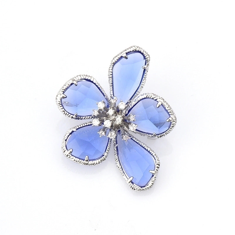 Retro Pin Flower Alloy Inlay Artificial Crystal Rhinestones Women’S Brooches