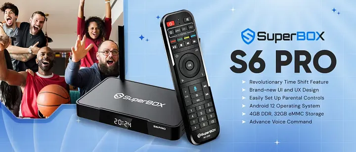 2025 New Version Super Voice Remote For S6 Max Android TV Box - 4GB RAM, 64GB ROM