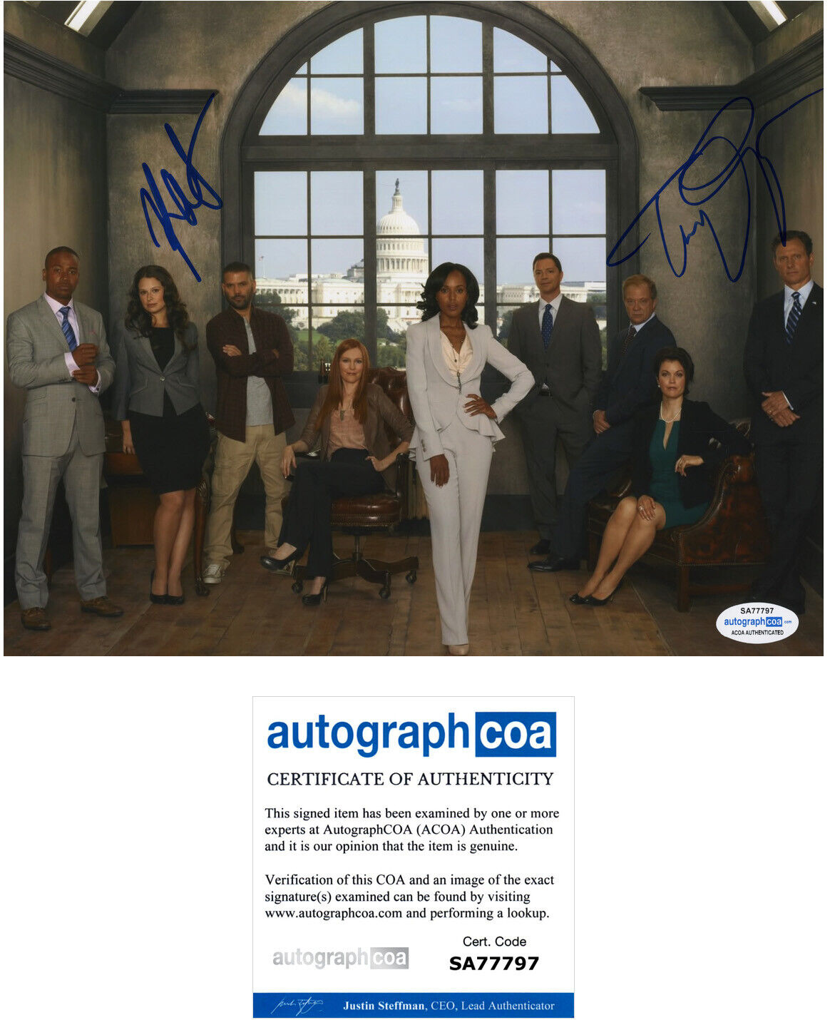 KATIE LOWES &TONY GOLDWYN signed Autographed SCANDAL