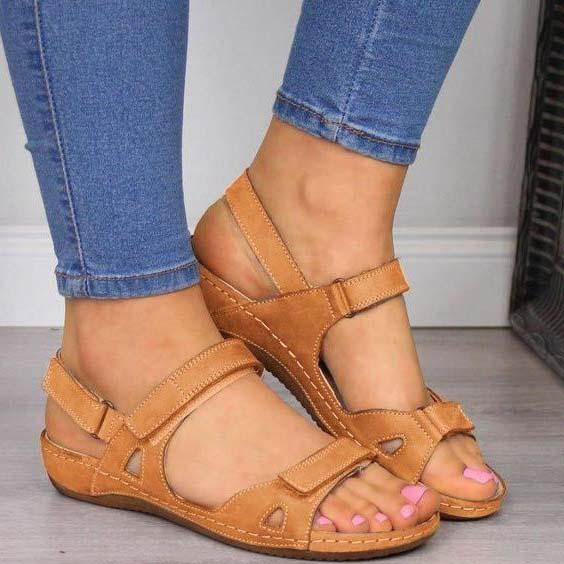 TAAFO Buckle Flat Open Toe Sandals