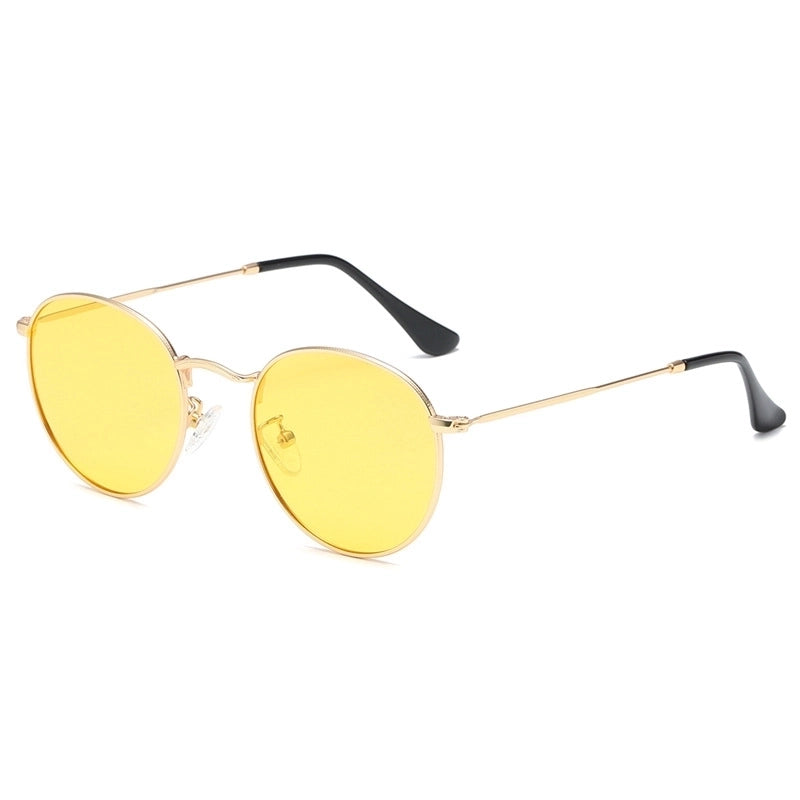 Retro Solid Color Tac Round Frame Full Frame Women’s Sunglasses