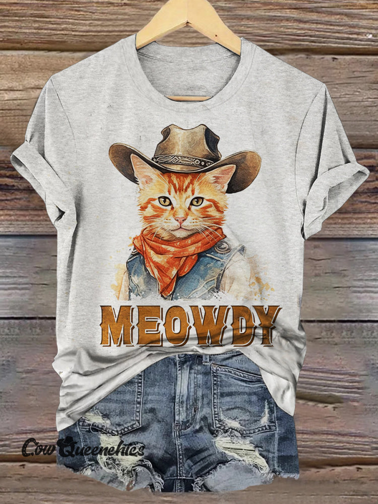 Meowdy Print Casual T-shirt Multicolor / S
