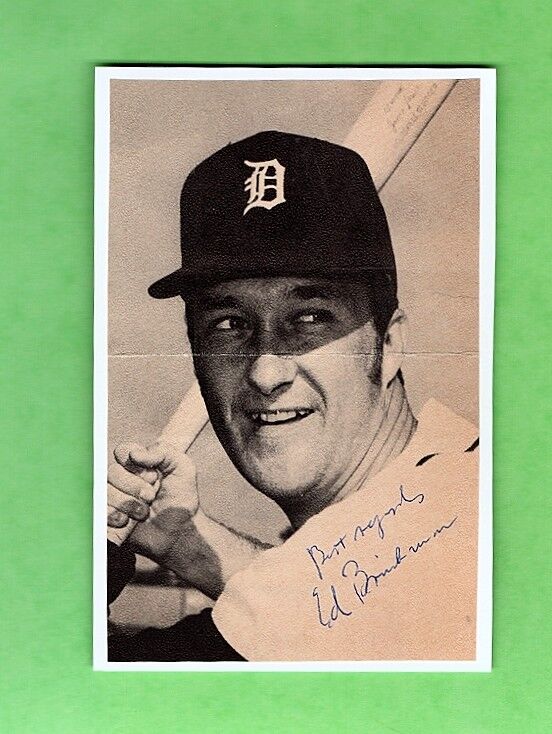 ED BRINKMAN-DETROIT TIGERS AUTOGRAPHED Photo Poster painting-4X6-(d.2008)