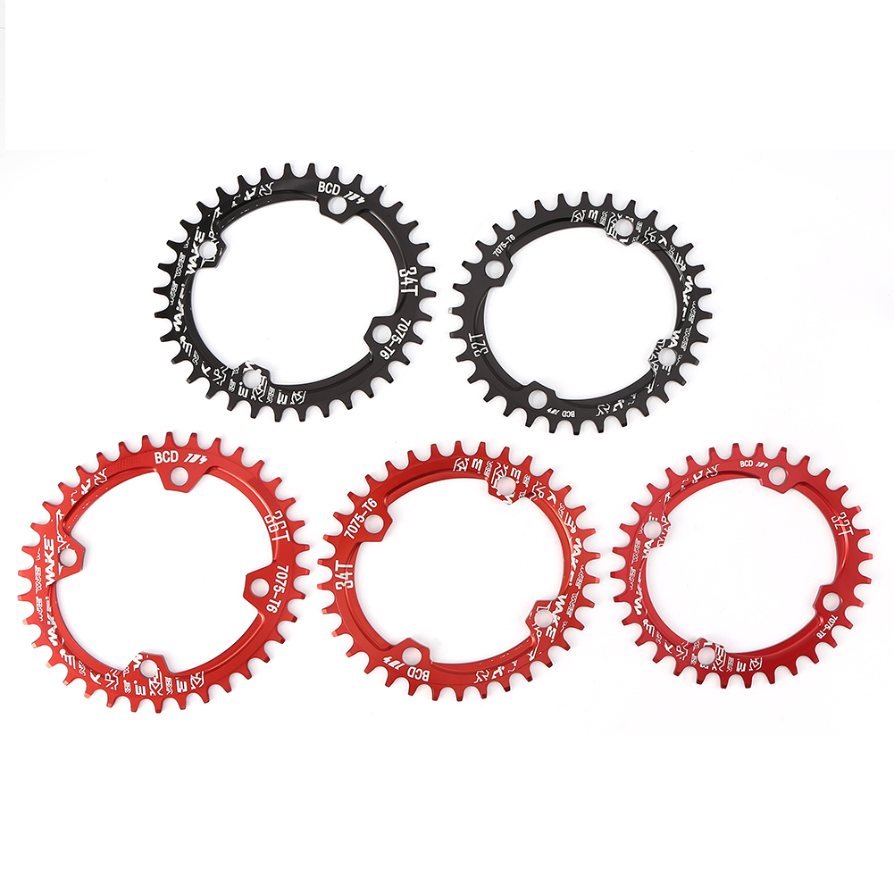 

WAKE Road MTB Bike Oval Narrow Wide Chainring Bicycle Single Tooth Plate, Red, 501 Original