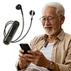 BT 5.4 Lapel-Clip Neckband Earbuds Rechargeable Sound Amplifiers Headphones Lightweigth Hearing Aids Earphones for Sport/Cycling/Travel/Live Streaming/Sleep