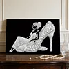 DIY Pearl Painting Girl In High Heels for Home Wall Decor with Frame(20x30cm)