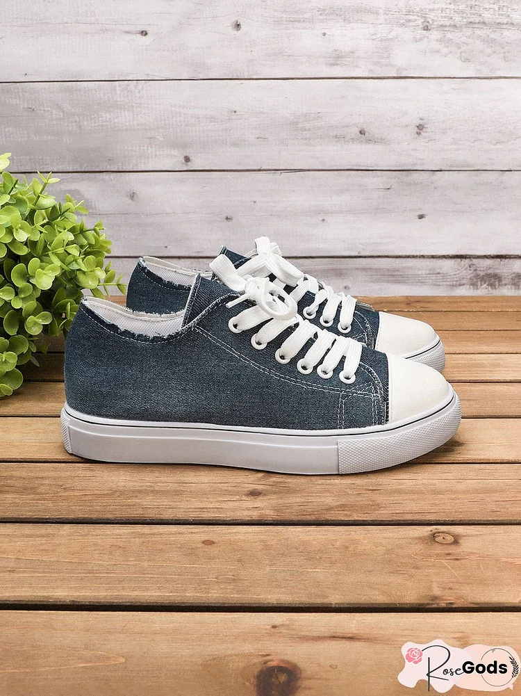 Casual Denim Canvas Flat Sneakers