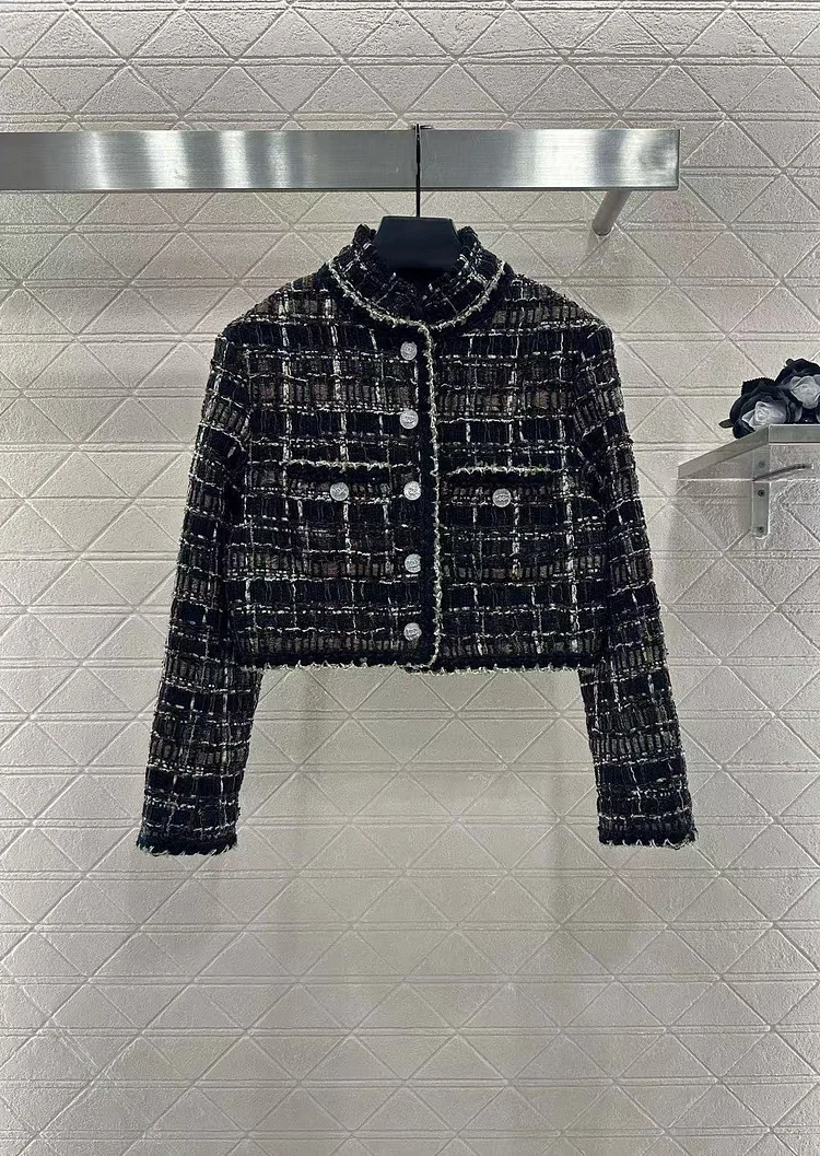 Women's Short Jackets 2025 Spring Autumn Round Neck Versatile Lady Outerwear Loose Elegant Korean Version Ladies Cardigan Tops