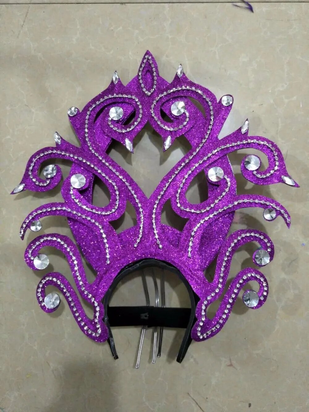VCSHOES Brazil Rio Spanish Cuba Santiago Havana Venice Dionysia Carnival Float Mask Dress Masque Ball Costume Samba Plumage Plume Headd