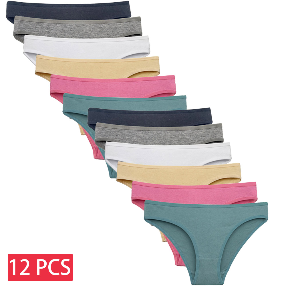 Xinkeke 12 PCS/SET Cotton Panties M-XL Women Underwear Briefs Comfortable Underpants Ladies Panty Fast Shipping