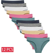 Xinkeke 12 PCS/SET Cotton Panties M-XL Women Underwear Briefs Comfortable Underpants Ladies Panty Fast Shipping