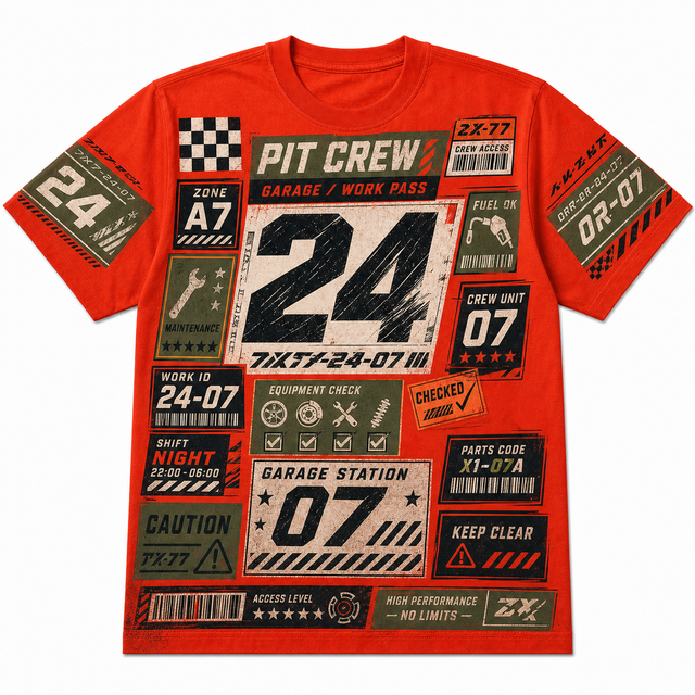 Motorsport Number Crew Cotton T-Shirt
