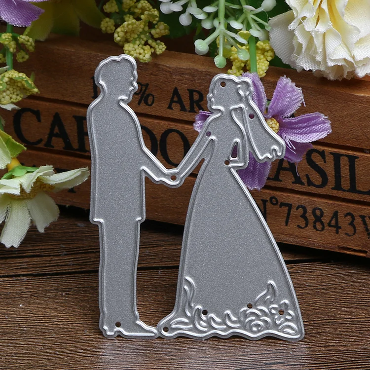 Metal Bride Groom Wedding Cutting Dies Stencils