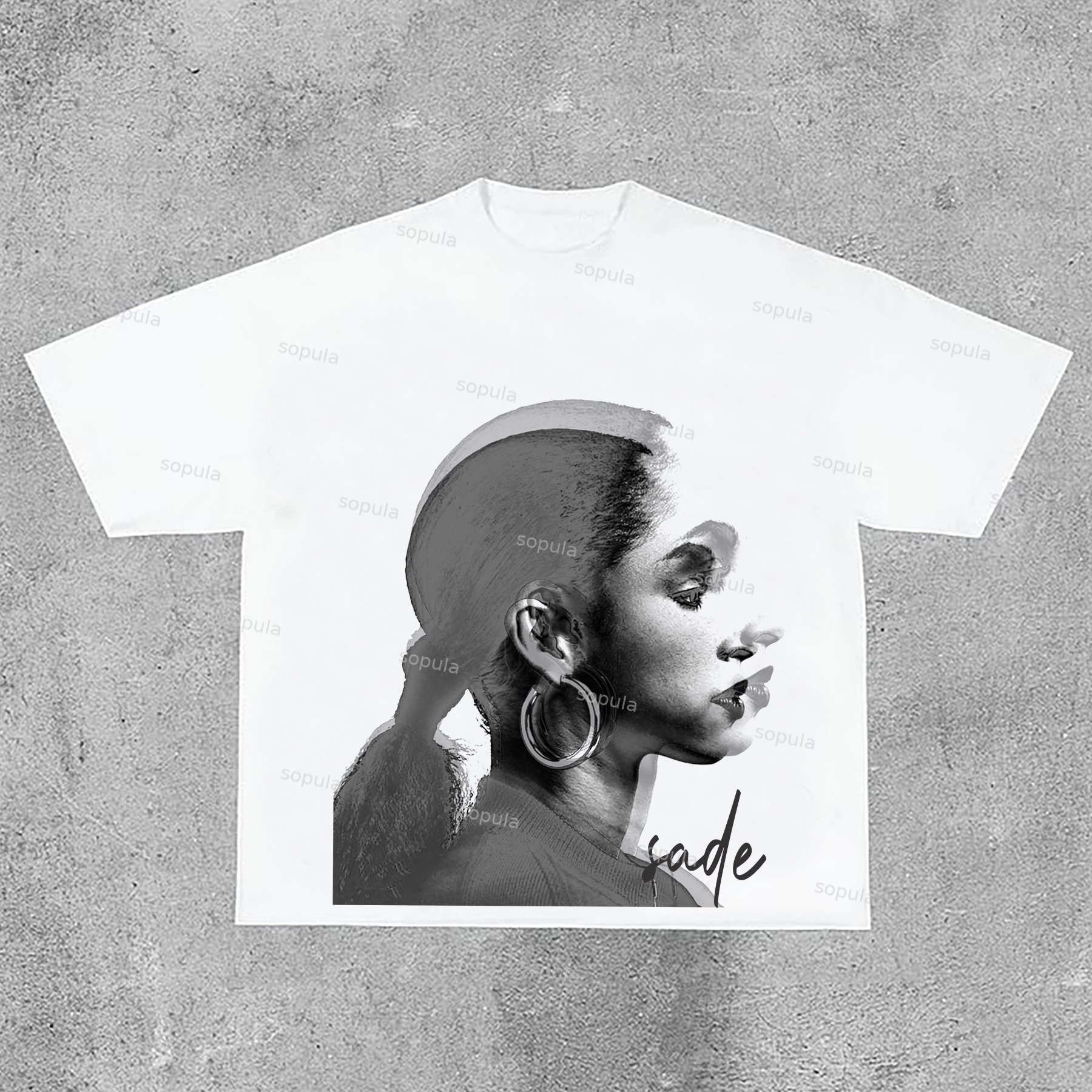 Vintage Sade Adu Print Graphic Cotton T-Shirt - SOPULA