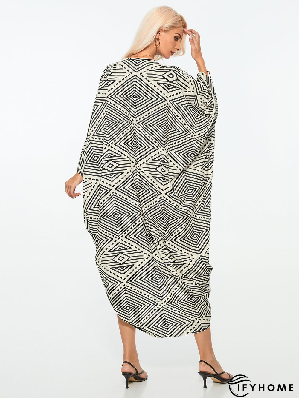 Vacation Long sleeve Elegant Ethnic Batwing Sleeve Dress | IFYHOME