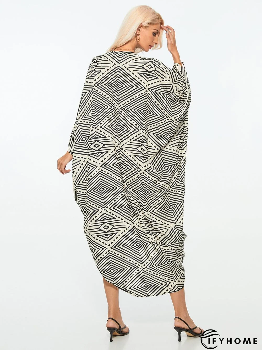 Vacation Long sleeve Elegant Ethnic Batwing Sleeve Dress | IFYHOME