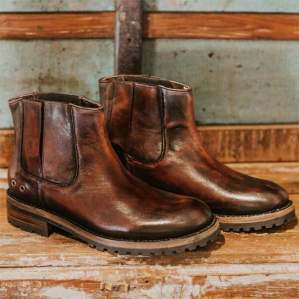 Autumn and Winter Square Heel Low Heel Low Top Trendy Men's Boots