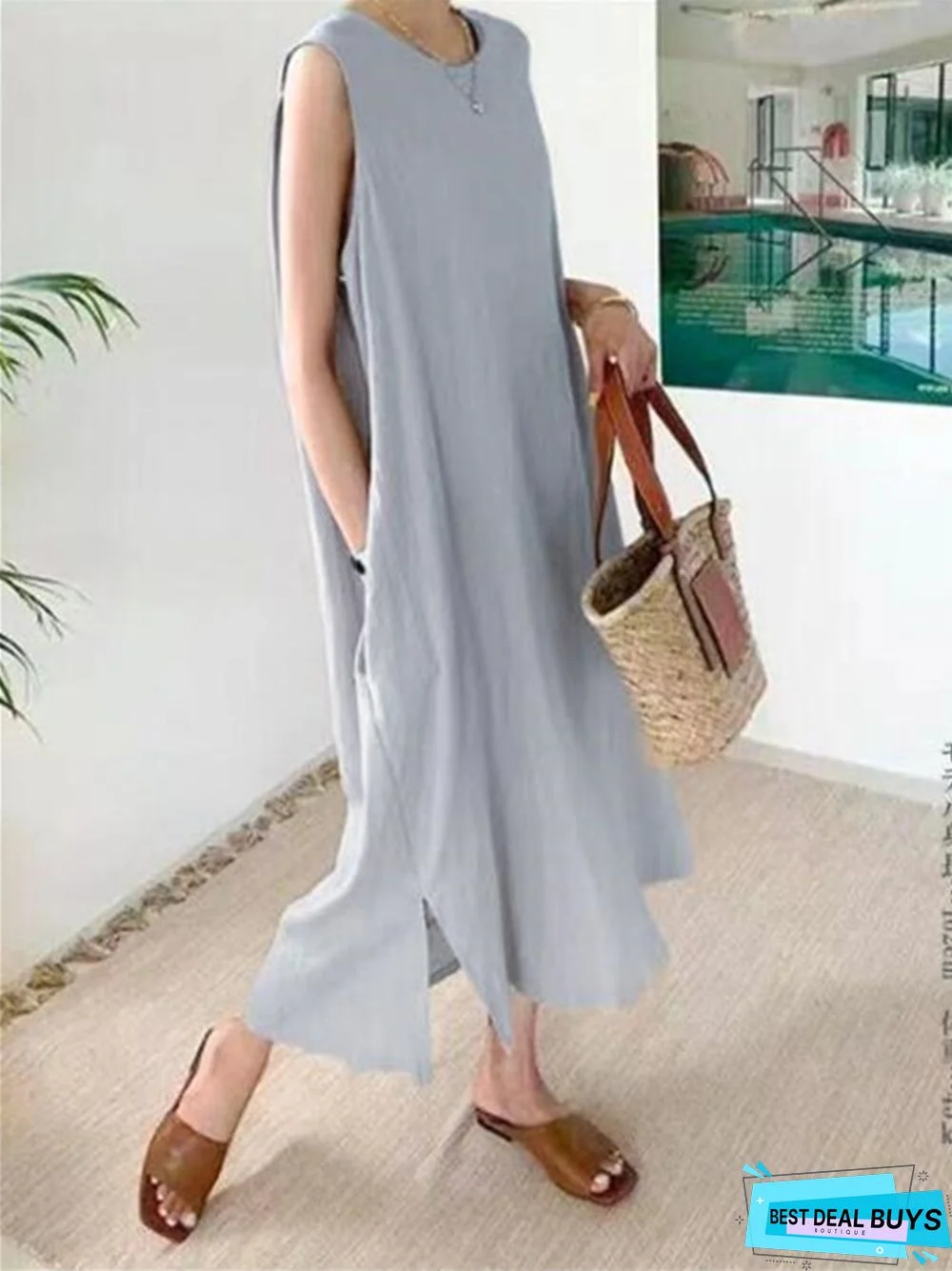 New Sleeveless Loose Dress Long Skirt