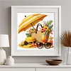 Beach Tote Glass Bead Partial 11CT DIY Stamped Cross Stitch Kits for Beginners Adults Home Decor Cross Stitch Art and Crafts Kits 14.04x14.04in
