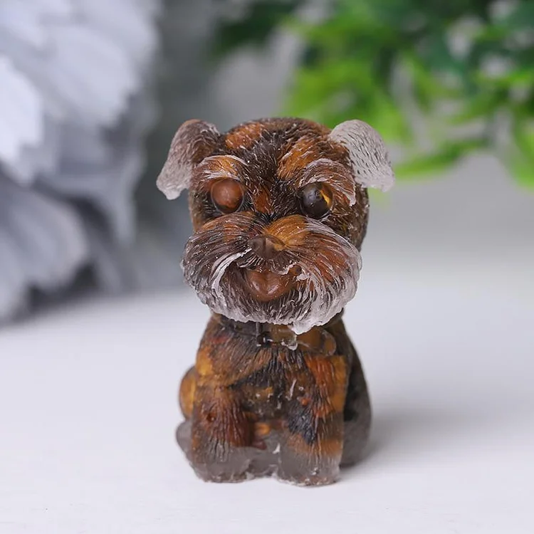 Resin Crystal Schnauzer Dog