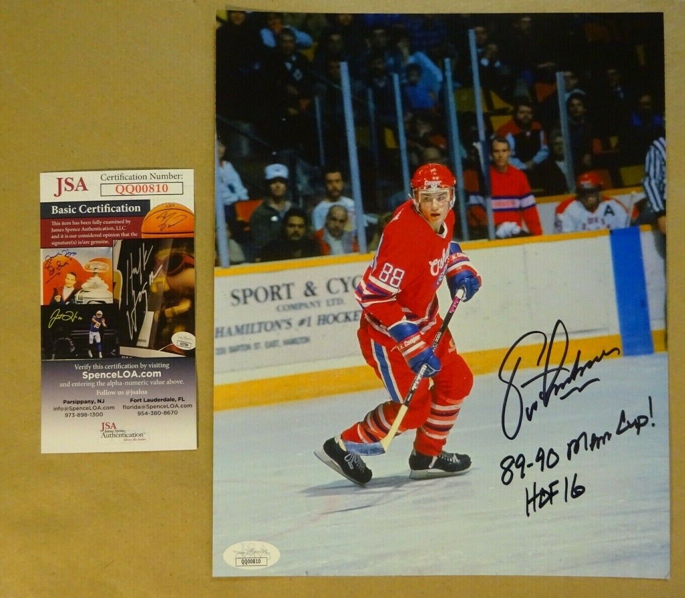 Autographed ERIC LINDROS Signed Oshawa Generals / Flyers 8x10 Photo Poster painting JSA COA