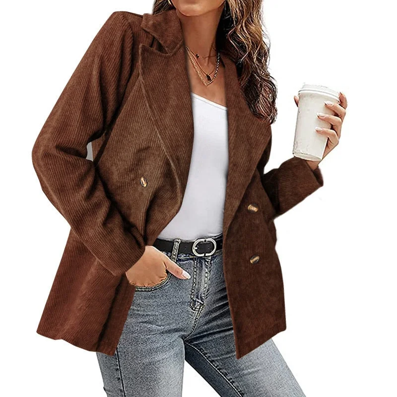 women Jacket Sexy V Neck Small Suit Jacket Autumn New Women blazer Slim Solid Color Long Sleeves Coat Elegant Office Lady Party