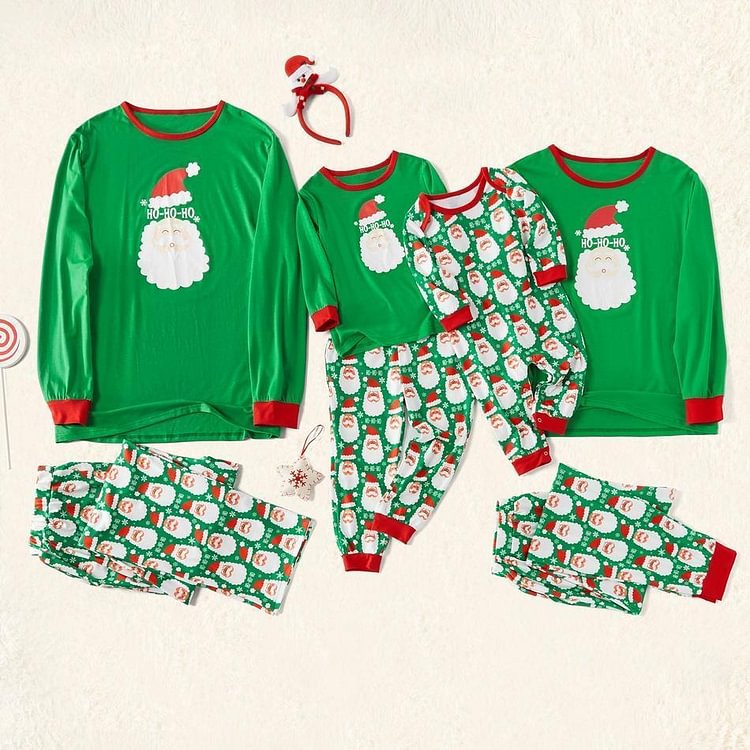 Family Matching HoHo Santa Pajamas Set