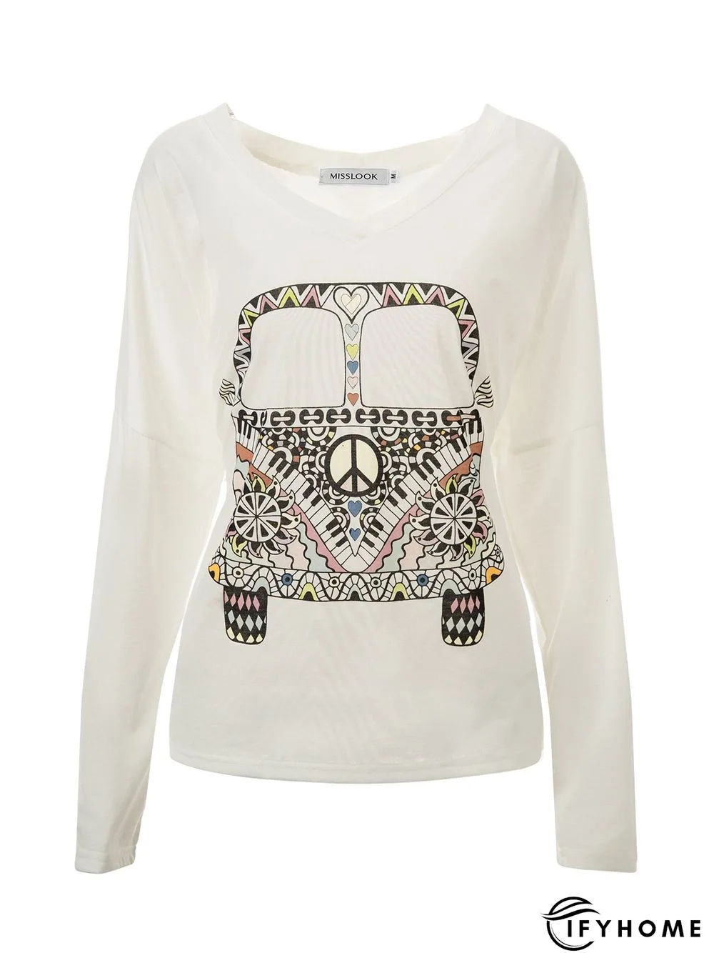 Casual Printed Long Sleeve Tee shirt Top | IFYHOME