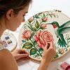 Rose Hummingbird PDIY 11CT 3 Strands Stamped Cross Stitch Kit 40x40cm