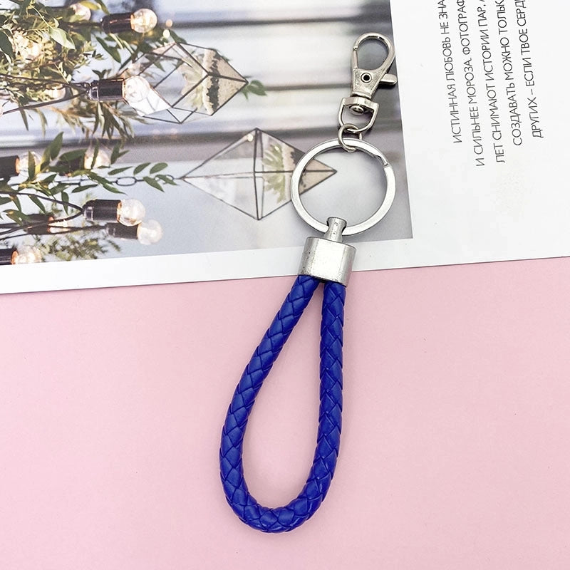 Minimalist Classic Style Solid Color Pu Leather Unisex Bag Pendant Keychain