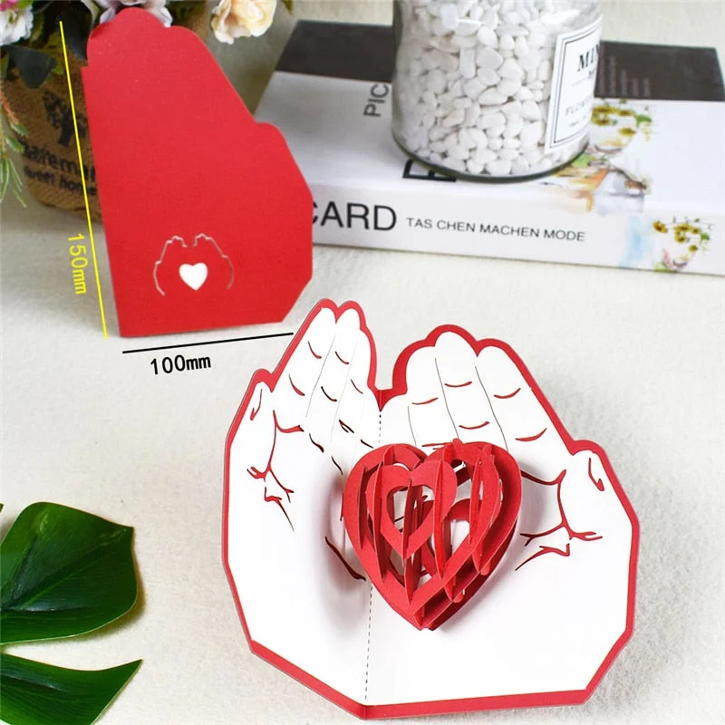10 Pack Love Card for Anniversary Mothers Fathers Day Pop-Up Valentines Cards Greeting