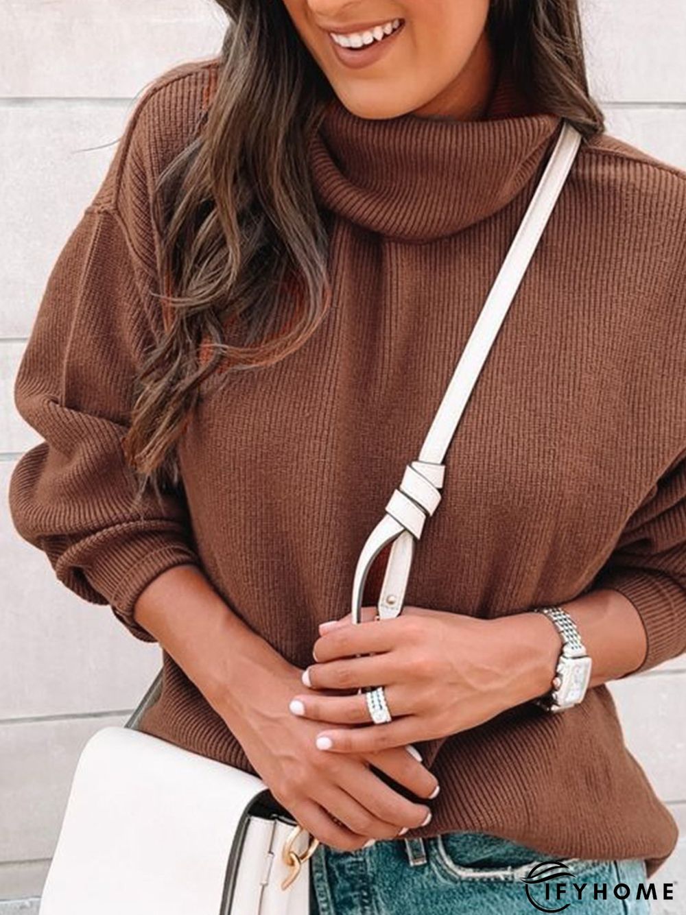 Casual Turtleneck Plain Loose Wool/Knitting Sweater | IFYHOME