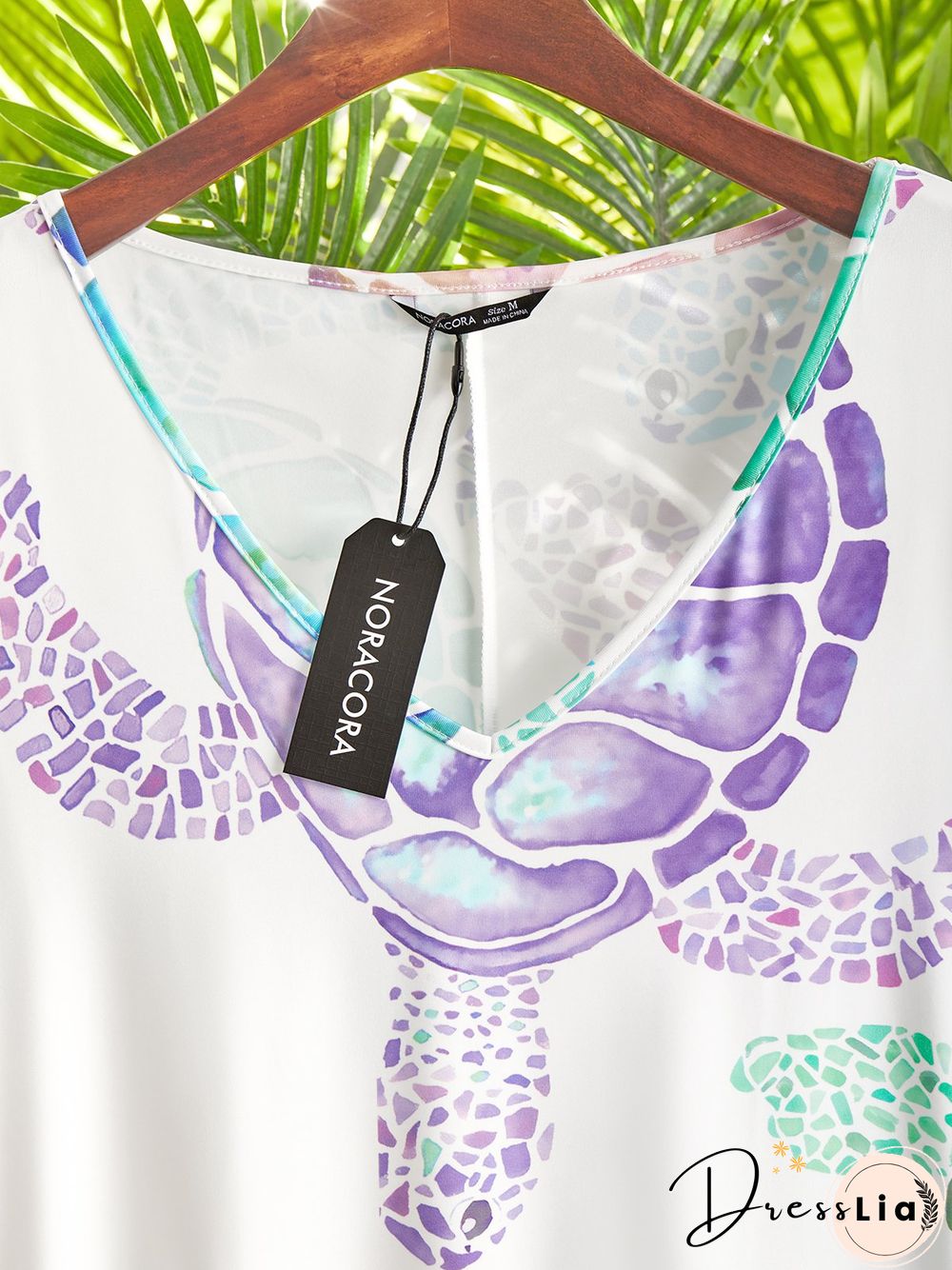 Animal Loosen V Neck Short Sleeve Knit Dress