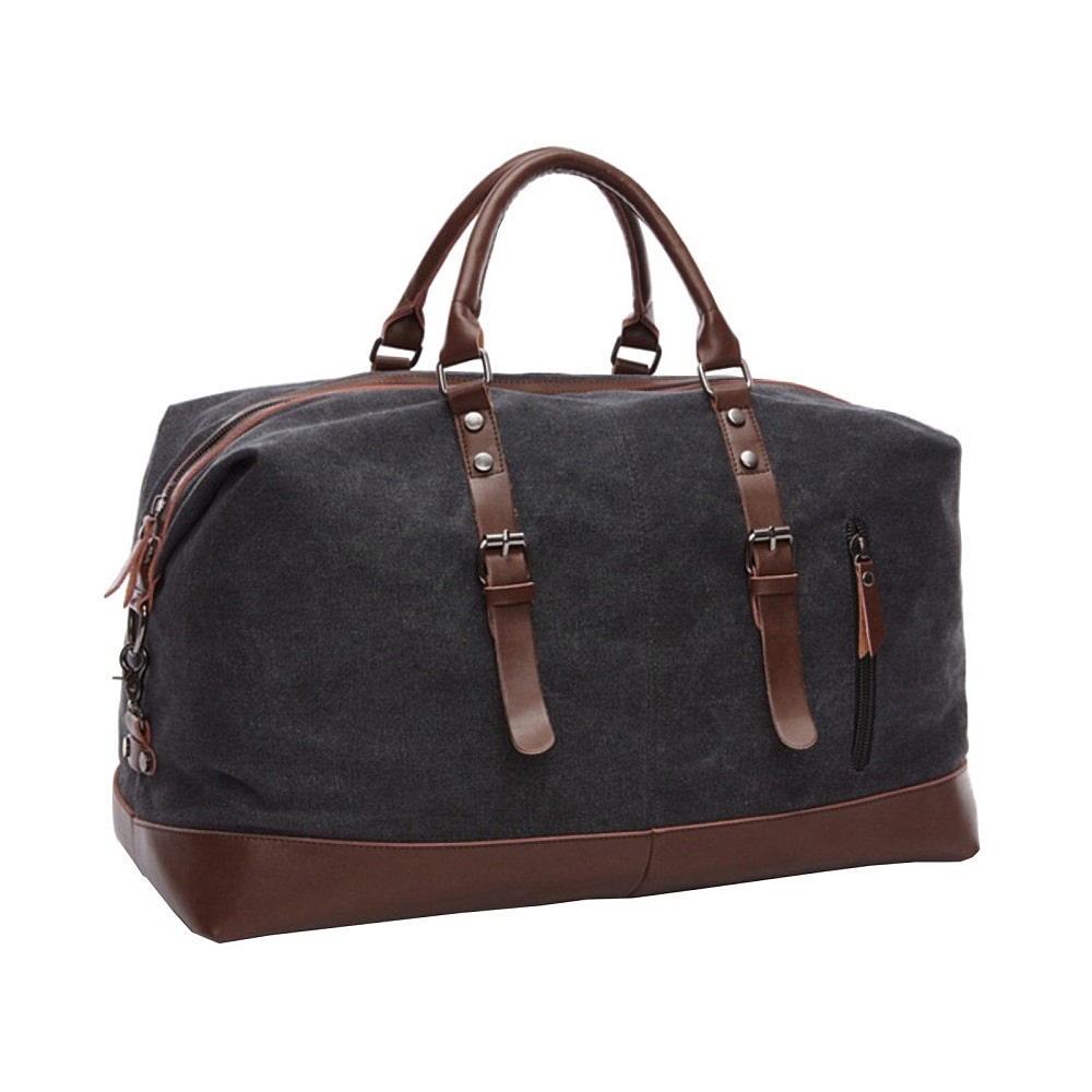 VRIGOO Large Capacity Canvas Leather Cross-body Duffle Bag