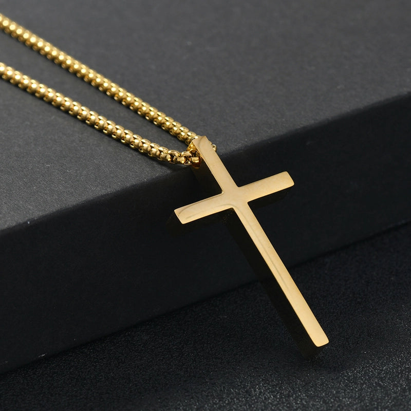 Hip-hop Cross Stainless Steel Polishing Plating Men’s Pendant Necklace